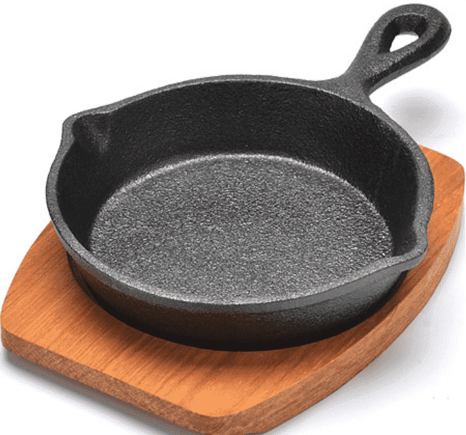 Сковорода 13,5см MAYER & BOCH чугунная с дощечкой